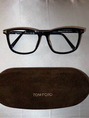 Tom Ford Black and Gold Square Optical Frames